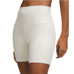 Lululemon Align Ribbed High-Rise Short 6" Shine Bone SZ 8